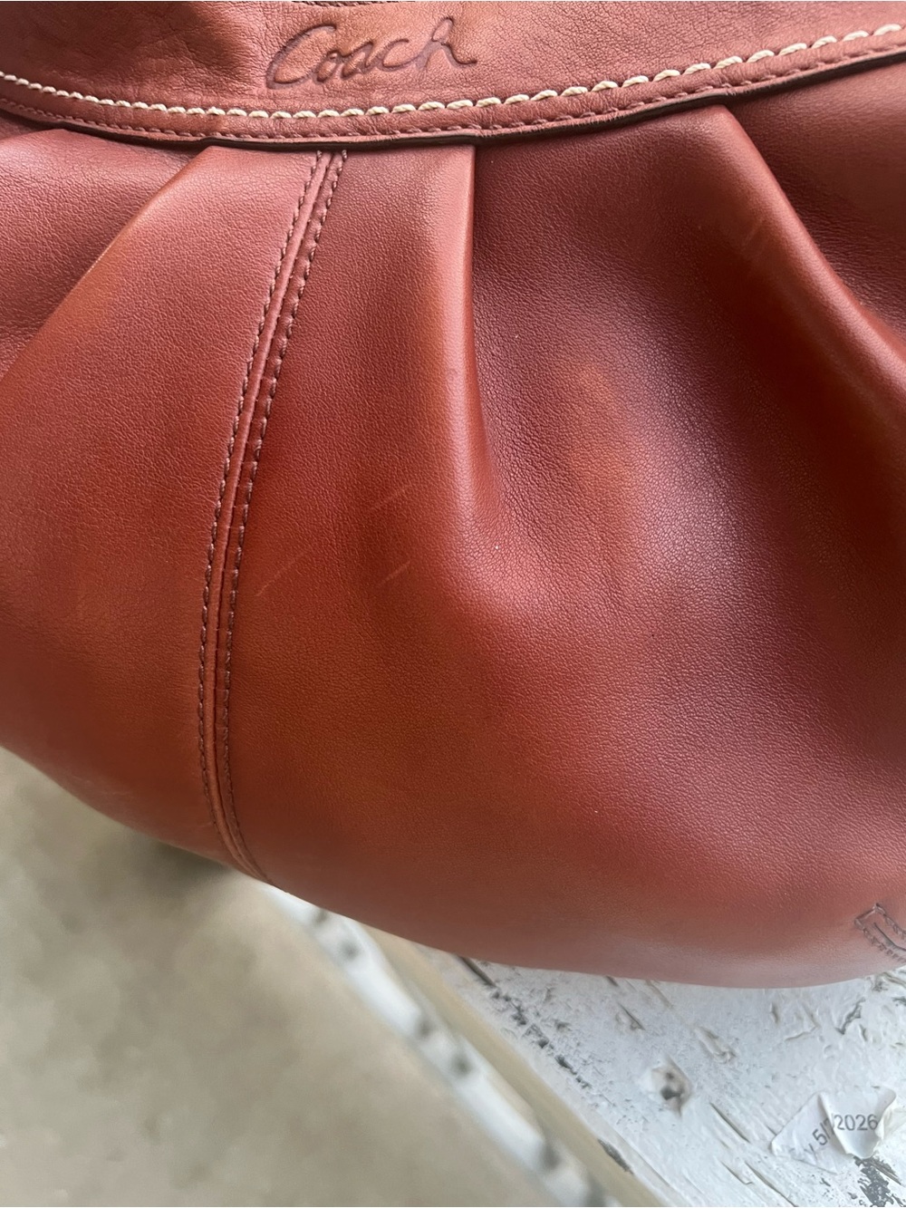 Coach F13730 Soho Pleated rustic cognac pleated saddle/Hobo Bag - Picture 13 of 13